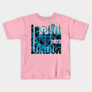 London Skyline 2023 - Wave of Kanagawa Kids T-Shirt